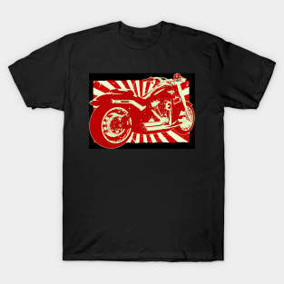 Motorcycle Retro On T-Shirt